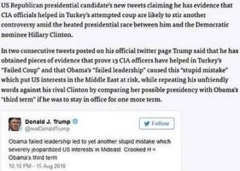 Sosyal Medya’da Herşeye İnanmayın; Örneğin Trump için Darbe-CIA İlişkisi Şeklinde Yalan Tweet Haberi Yapıldı