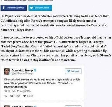Sosyal Medya’da Herşeye İnanmayın; Örneğin Trump için Darbe-CIA İlişkisi Şeklinde Yalan Tweet Haberi Yapıldı