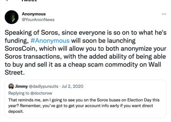 Anonymous, Hala Clinton için Çabalayan Soros İçin Saldırı İlan Etti