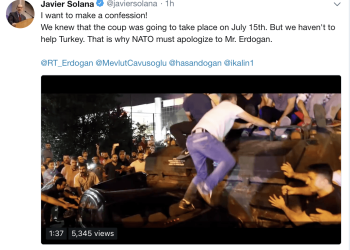AyYıldız Tim Eski Nato Genel Sekreteri Javier Solana’nın Twitter Hesabını Hackledi