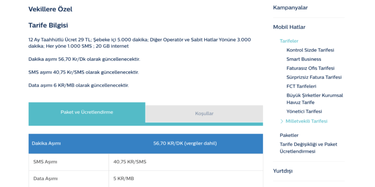 Türk Telekom’un Milletvekillerine Özel Tarifesi: 29 TL