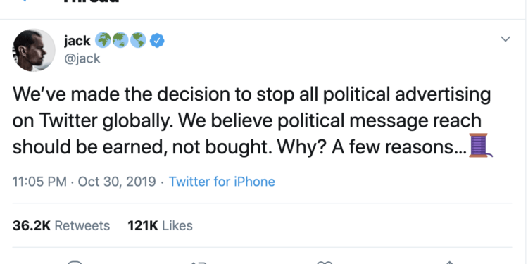Twitter Tüm Politik Reklamları Yasaklıyor