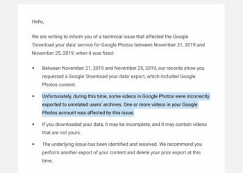 Google, Bazı Kullanıcıların Özel Videolarını Yanlışlıkla Başkalarıyla Paylaştı