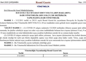 Seyahat Bilet İade Talepleri Ertelendi