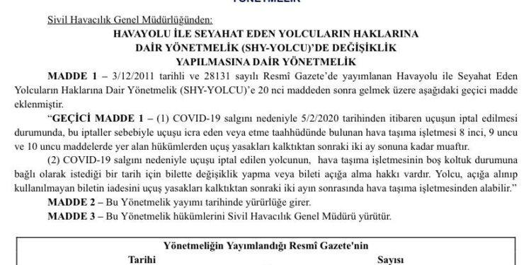 Seyahat Bilet İade Talepleri Ertelendi