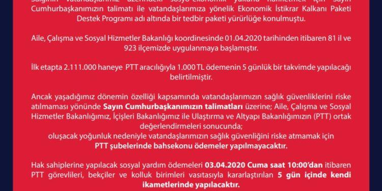 Şubelerin Önünde Kuyruklar Oluşunca PTT Ödemeleri Evde Yapma Kararı Aldı