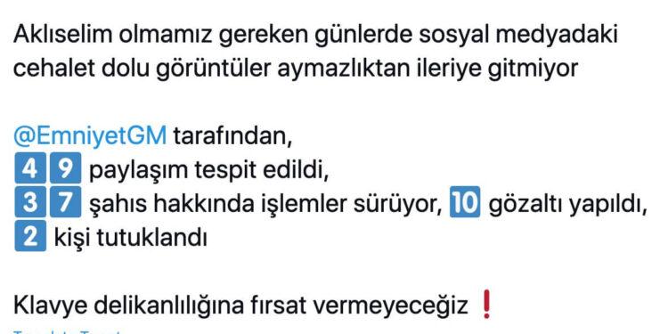 İzmir Depremiyle İlgili Nefret Söylemi Nedeniyle 10 kişi gözaltına alındı, 2 kişi tutuklandı