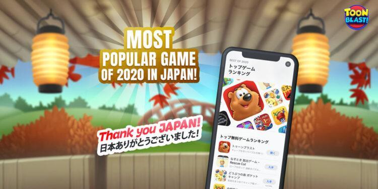 Japonya’da En Çok İndirilen Oyun Peak’in Geliştirdiği Toon Blast Oldu
