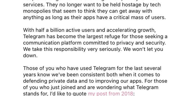 Durov, Whatsapp’ın Telegram’a Göre Geride Kaldığını Söyledi