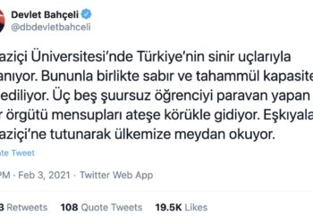 Twitter, Bahçeli’nin Boğaziçili Öğrencilere ‘Zehirli Yılanlar’ Dediği Tweet’i Kaldırdı