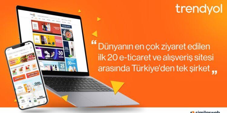 Trendyol, Dünyanın En Çok Ziyaret Edilen İlk 20 E-ticaret ve Alışveriş Sitesi Arasındaki Türkiye’den Tek Şirket