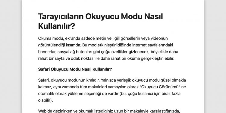 Tarayıcıların Okuyucu Modu Nasıl Kullanılır?