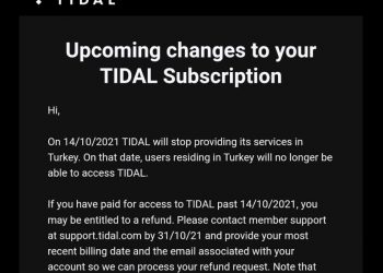Tidal Türkiye’yi Bırakıyor