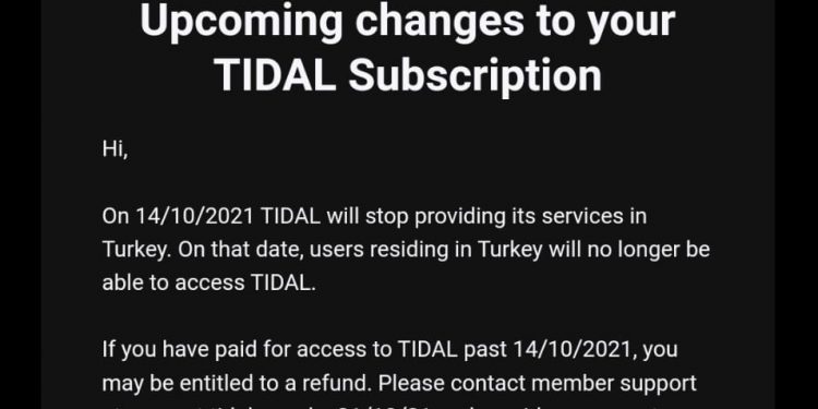 Tidal Türkiye’yi Bırakıyor