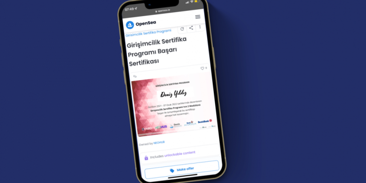 DenizBank, Girişimcilik Programı Sertifikalarını NFT Olarak Dağıttı