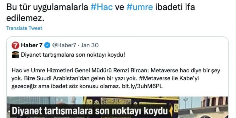 Diyanet Metaverse’den İbadet Olmaz Dedi