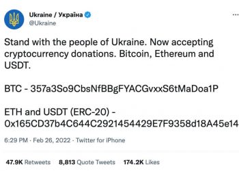 Ukrayna’ya Milyonlarca $’lık Bitcoin Bağışlandı