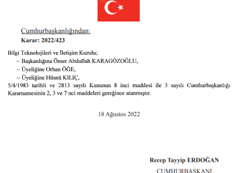 3 BTK Kurul Üyesi Atandı (2si Yeniden)