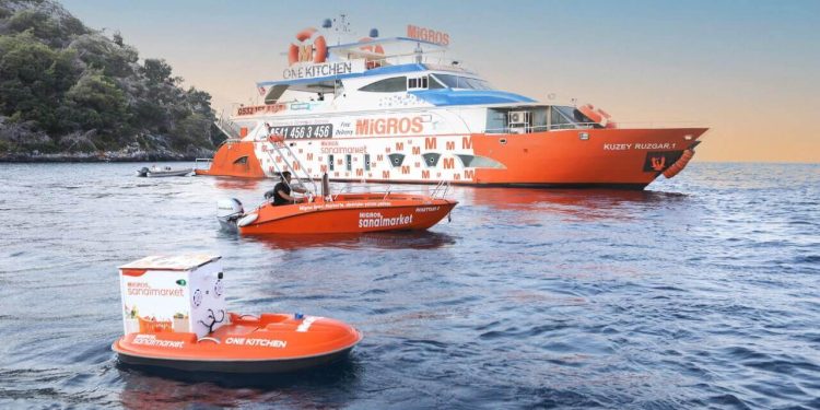 Migros Deniz Market’ten : Deniz Üstü Bulut Mutfak ve İnsansız Teslimat Teknesi Hizmete Girdi
