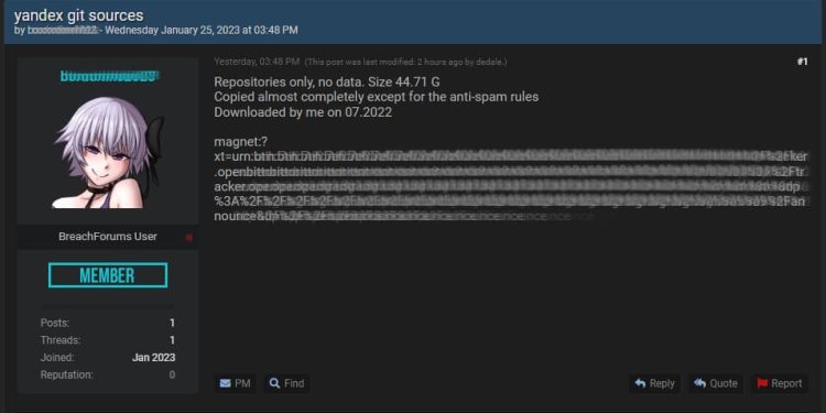 Kaynak Kodları Hacker Forumunda Yayınlandı ama Yandex “Hacklenmedik” Diyor