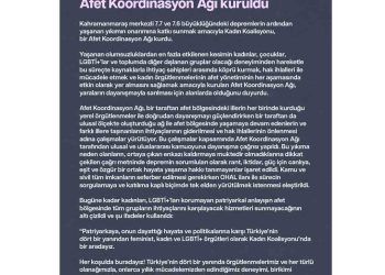Kadın Koalisyonu Afet Koordinasyon Ağı Kuruldu