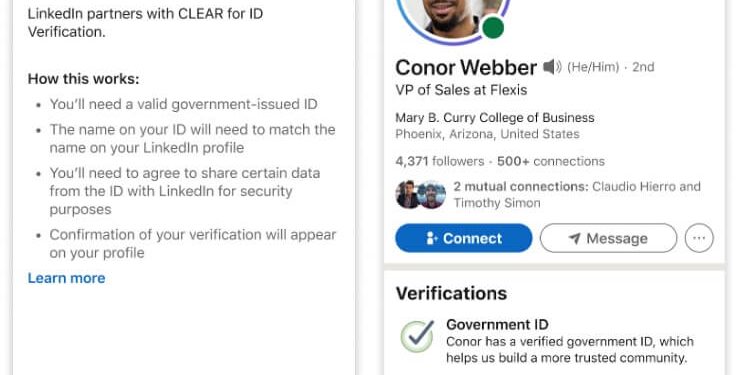 Linkedin Microsoft İşbirliği ile Kullanıcılarına Ücretsiz Kimlik Doğrulama Sunuyor