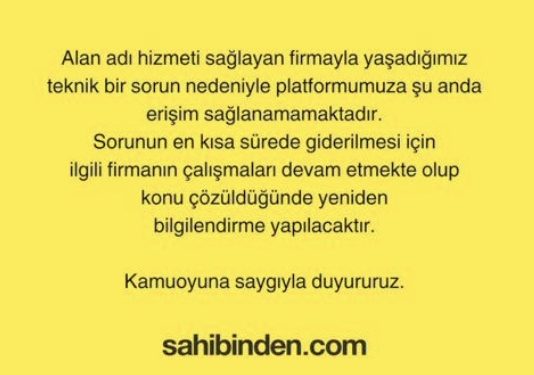 Sahibinden.com Domain’inin Güncellenmesi Unutulmuş