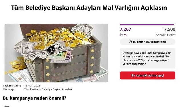 Halk Tüm Adaylardan Mal Varlığını Açıklamasını Bekliyor