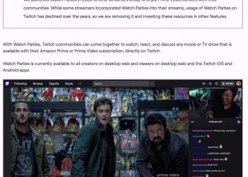 Twitch, “Prime Video İzleme Partisi” Özelliğini Nisan’da Kapatıyor