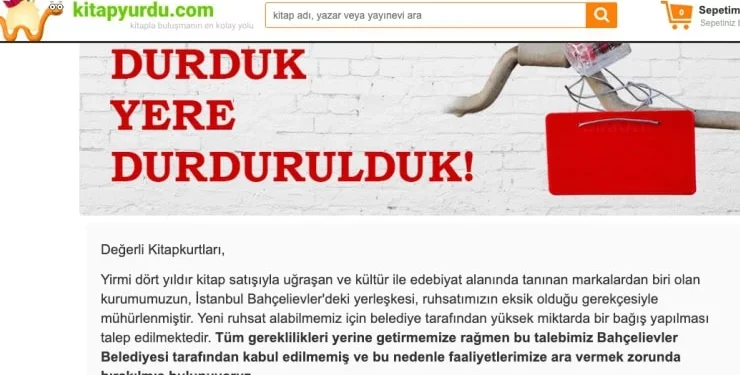 Kitapyurdu.com’un İşyeri, Bahçelievler Belediyesi Tarafından Mühürlendi
