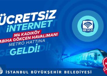 İBB’ye Ait M4 Kadıköy-Sabiha Gökçen Havalimanı Metro Hattı’nda Ücretsiz Sınırsız İnternet İBB Wi-Fi Hizmeti Başladı