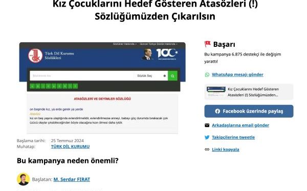 TDK Kız Çocukları İçin Yapılan Çağrıyı Duydu