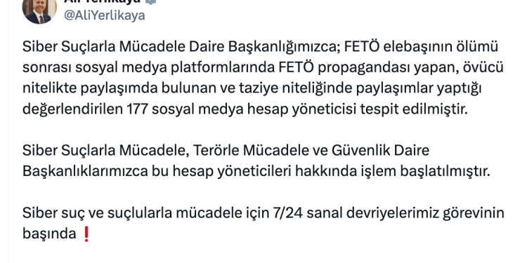 “FETÖ Propagandası” Gerekçesi ile 177 Hesaba Erişim Engeli Geldi