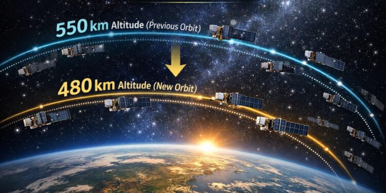 Starlink Uydu Yörüngesini 550 Km’den, 480 Km’ye Düşürdü