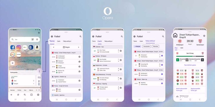 Opera Android Tarayıcısında Yepyeni Bir Canlı Skor Deneyimi Sunuyor