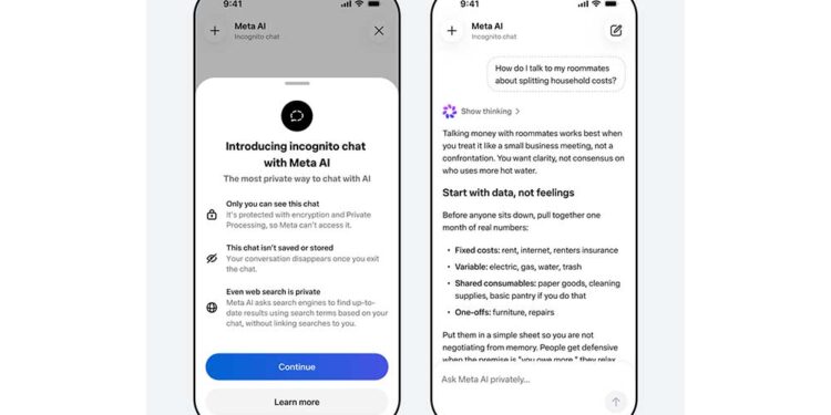 Meta’dan Yapay Zeka Sohbetlerinde Yeni Gizlilik Dönemi: “Incognito (Gizli) Sohbet Tanıtıldı